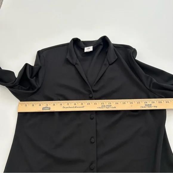 Cabi Composer Top Womens Large Black Button Up Long Sleeve Style 4746 Career - Picture 8 of 9